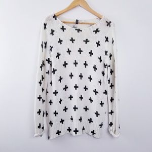 H&M Cream & Black Knit Sweater